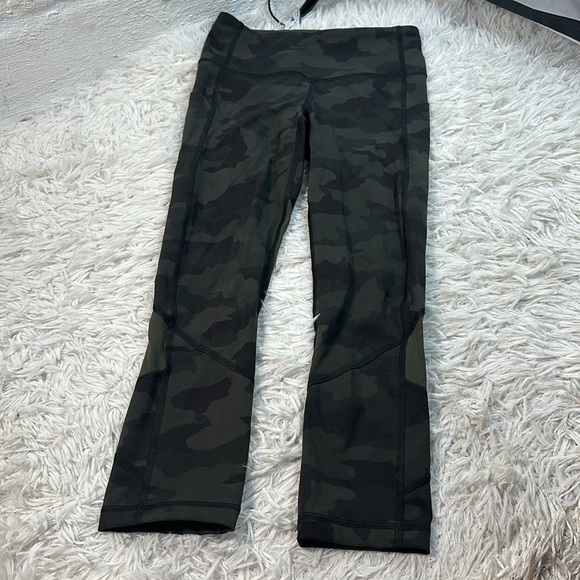Lululemon Pace Rival High-Rise Crop 22" Heritage 365 Camo Dark Olive Multi / Dar - Picture 1 of 7